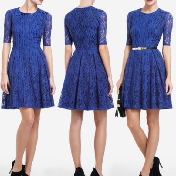 BCBGMaxAzria Dresses & Skirts - BCBG MaxAzria Kiran royal blue Lace pleat Dress